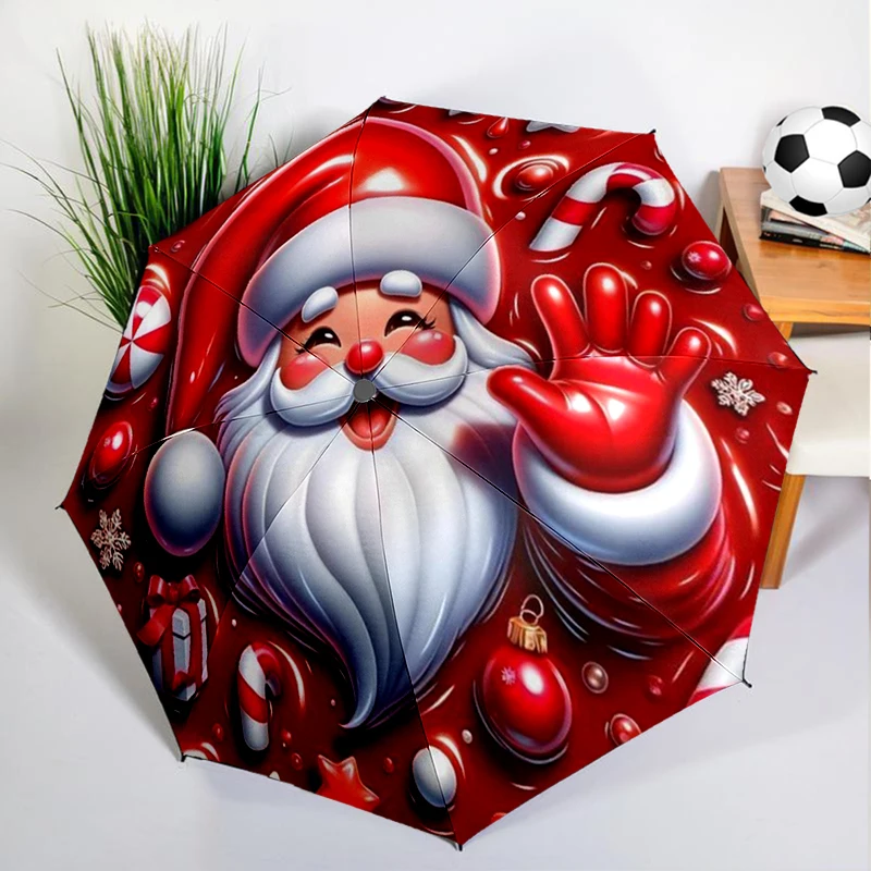 Christmas Snowman Umbrella Automatic Open/close, Sturdy Iron Frame & 8-Rib Structure, Umbrella for Women & Men, Christmas Gifts