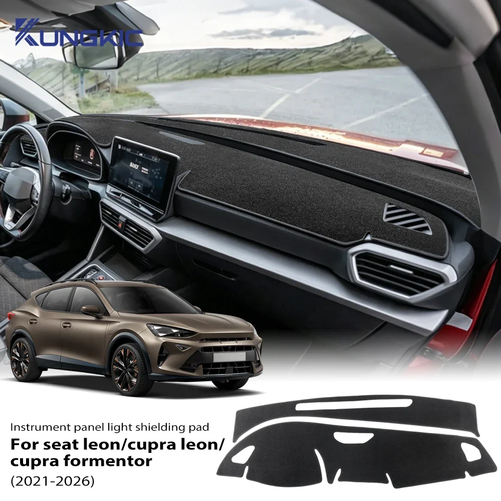 Car Dashboard Cover Flannel Mat Avoid Light Pad For Cupra Formentor/Cupra Leon/Seat Leon 2021 2022 2023 2024 2025 2026 Accs