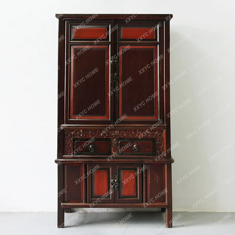 Chinese solid wood double door wardrobe/bedroom Ming and Qing antique storage wardrobe