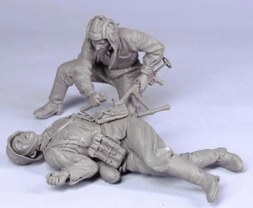 Analyste de construction de figurines en résine, soldats miniatures historiques, 2 personnes non assemblées et non peintes, 1/35, 958A