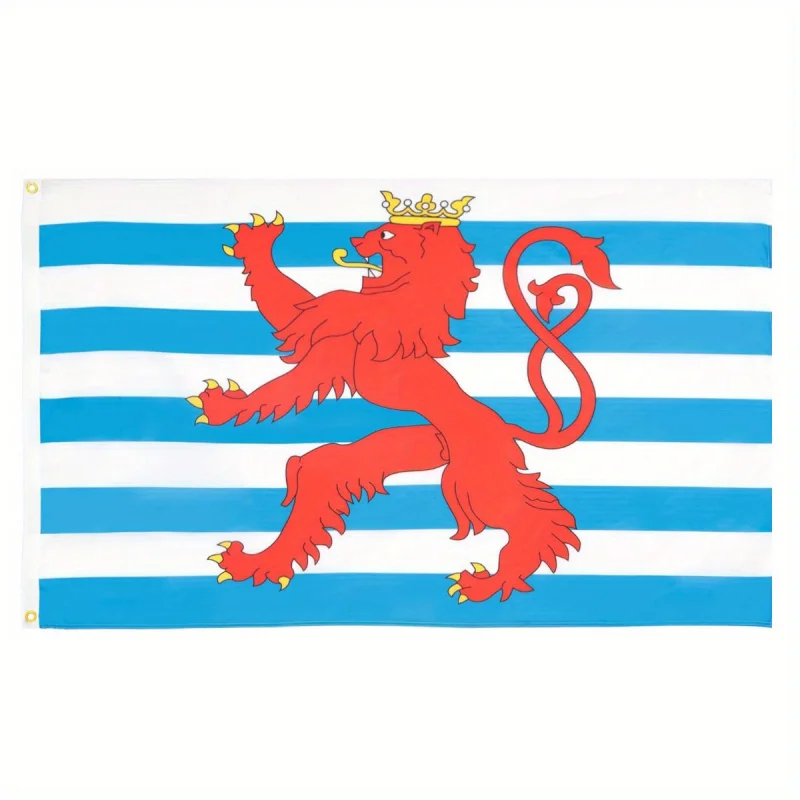 Luxurious Red Lions Of Luxembourg Flag - Durable Polyester, Perfect For Indoor & Outdoor Celebrations, Office Decor