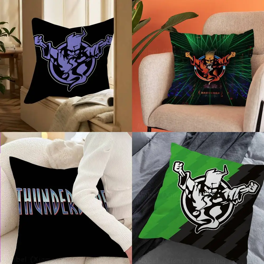 Hardcore  Thunderdome Music Event cushion cover soft Pillow Case for Sofa Living Room Home office Decor Protective Covers