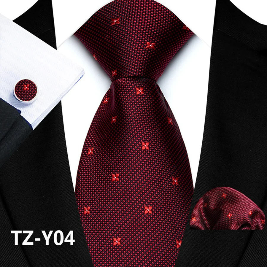 Paisley-Krawattenset für Herren, luxuriöse Krawatte, Einstecktuch, Manschettenknöpfe, 3-teiliges Set, klassische florale Krawatte, Einstecktuch für Anzug, Hochzeit, Business, Cravata – Detail 9