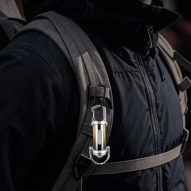 Mini Keychain Light Flashlight: Super Bright, Rechargeable, Red-Blue Warning, Backpack Light, Home Emergency Use, Long Battery