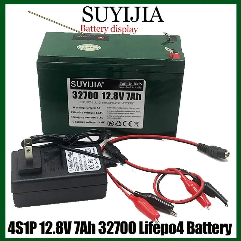 32700 4S1P 12.8V 7000mAh Battery Pack Rechargeable Balanced BMS Lifepo4 Battery Strip 4S 7A Battery Pack for Electric Model Cars