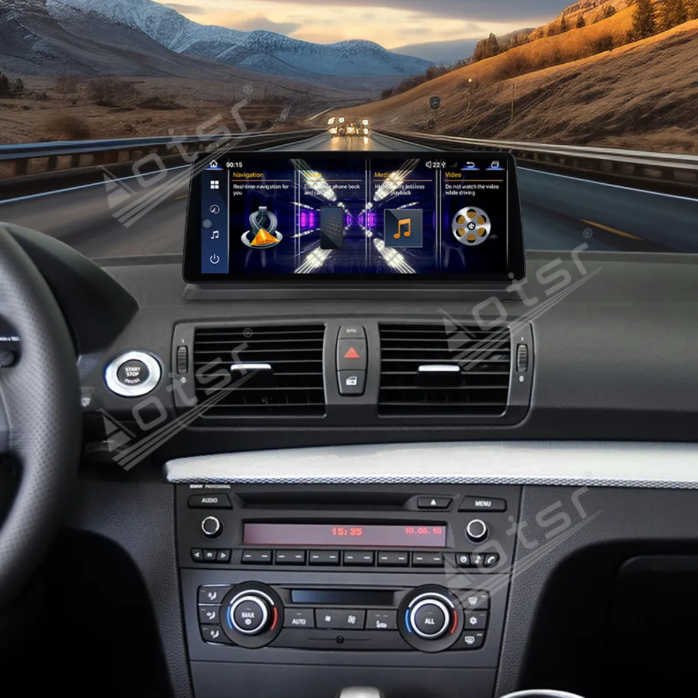 Car GPS Navigation CarPlay 12.9'' Android 13 For BMW 1 Series 2006-2011 Ultra-Thin HD Touch Screen Head Unit Multimedia Player