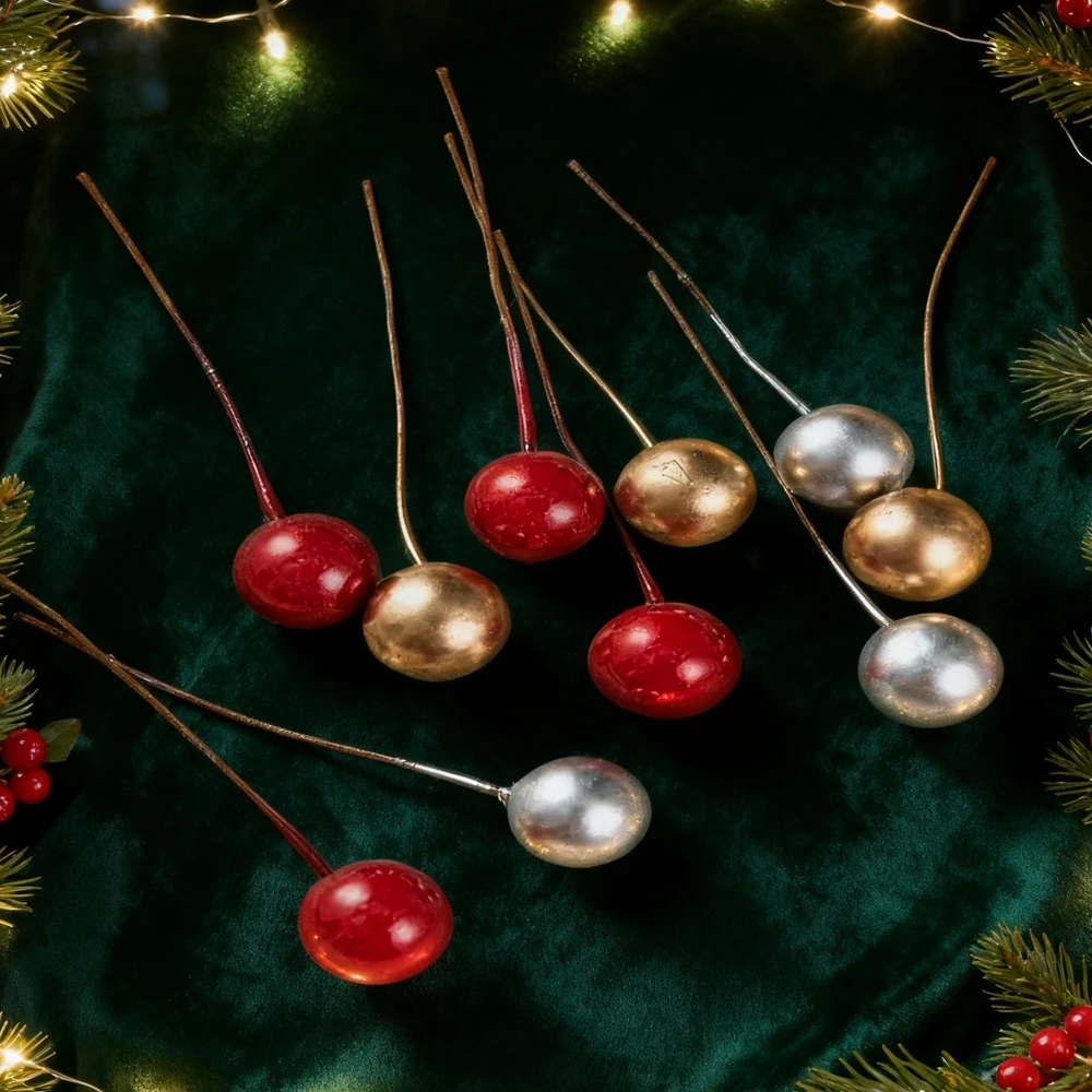 

50/100Pc Artificial polychrome Small round bead Home Room Wedding Garden New Year Garland Ornamental Decora Diy Gift Accessories