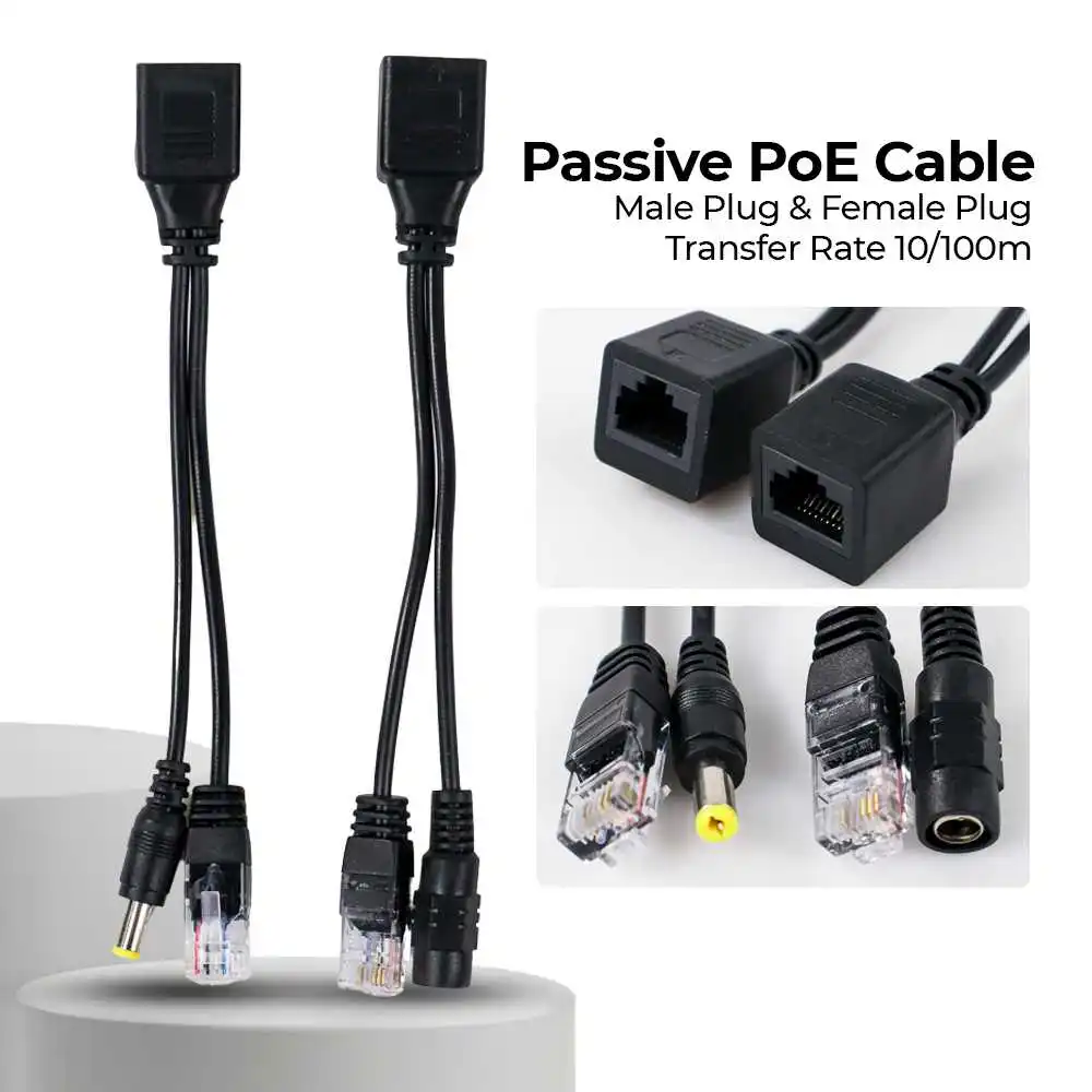 POE Adapter Cable Passive Injector Splitter Power Supply Module 12 24 48 Volt for IP Camera CCTV Surveillance Camera