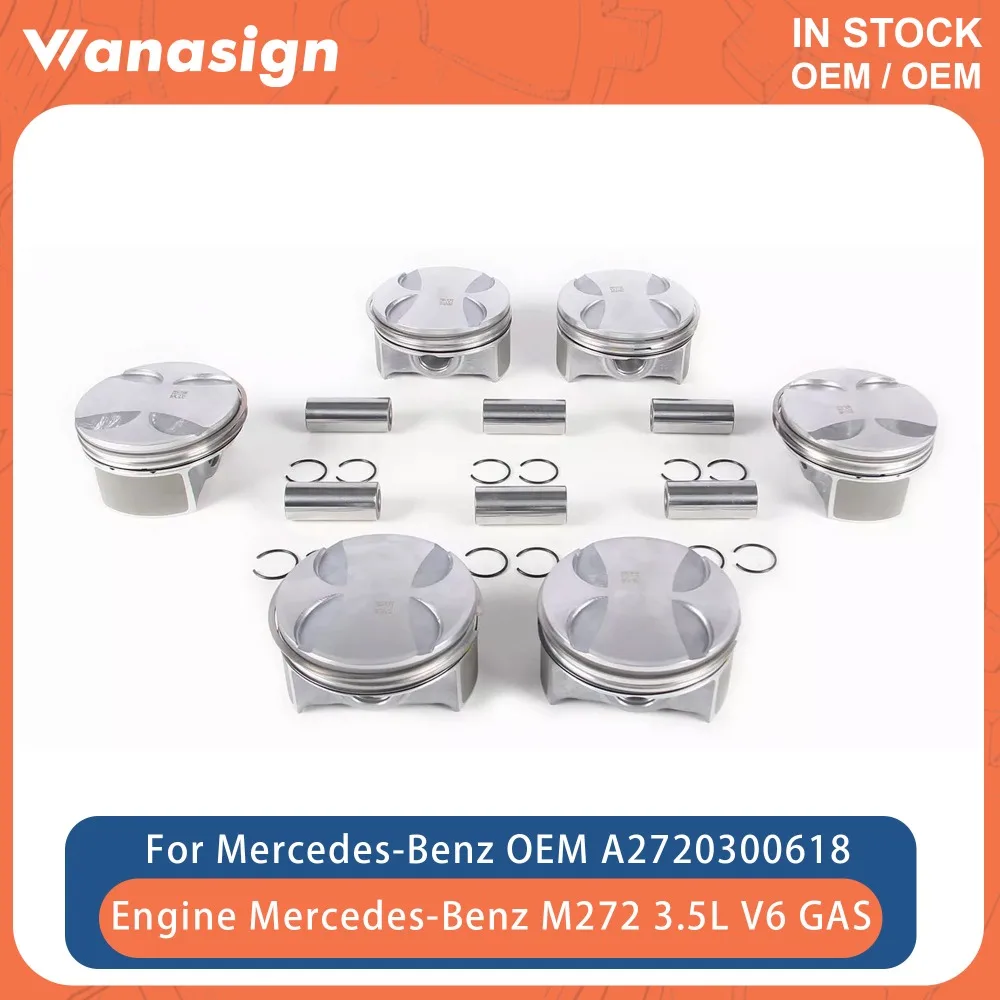 

Engine Pistons & Rings Set Φ92.9mm Fit 3.5 L For Mercedes-Benz 272 M272 C350 W204 E350 W211 CLK350 GLK350 3.5L V6 GAS 2720304317