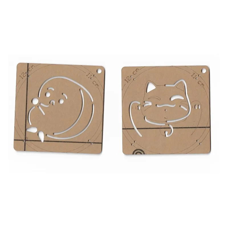 2mm Thick Acrylic Sashiko Ruler - Flower-shaped Embroidery Stencil for Handmade Tea Coasters with Measurement Marks