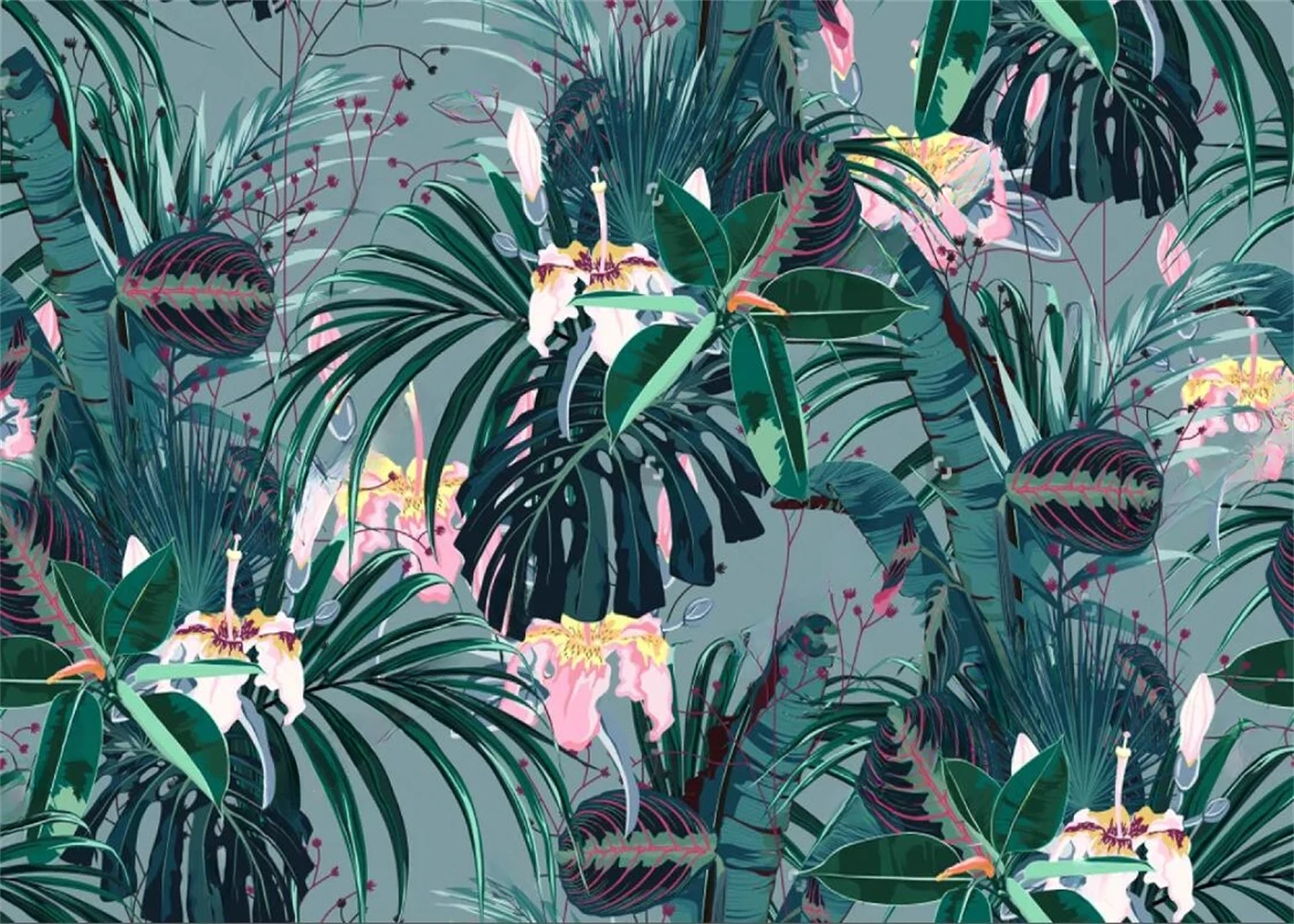 Custom Size 3D Wallpaper Dark Tropical Forest Color Mosaic Background Wall Mural Home Decoration Tapestry Personalized Wallcover