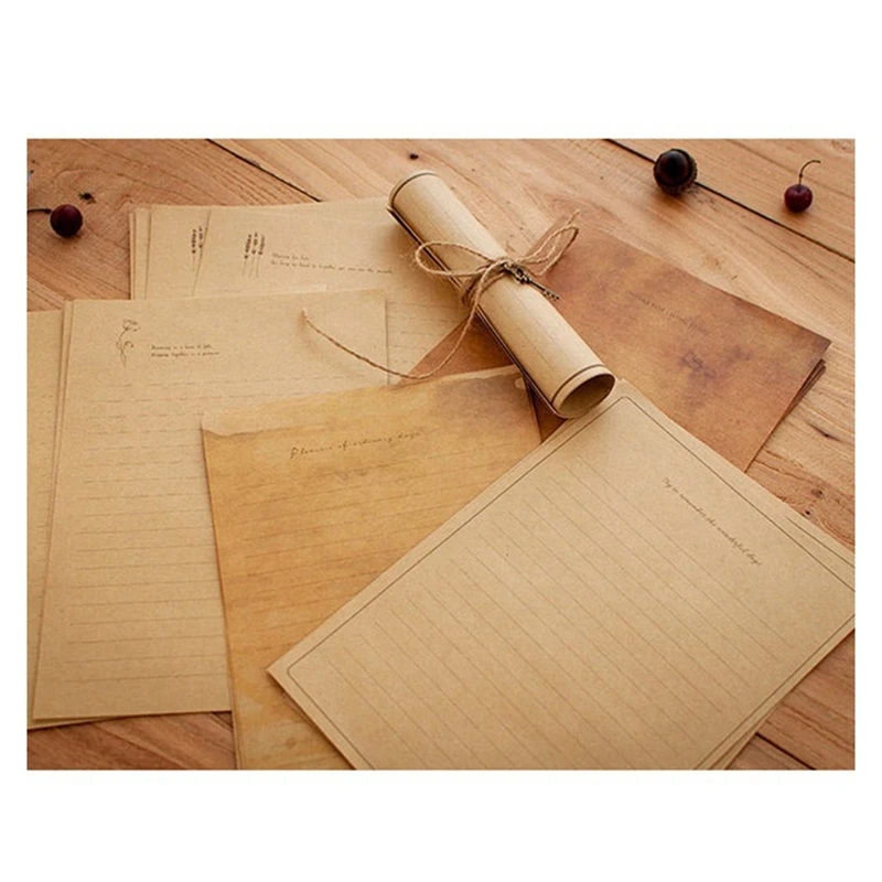 Vintage Kraft Paper European Style Paper For Letter Writing Letter Paper Stationery 4 12Piece