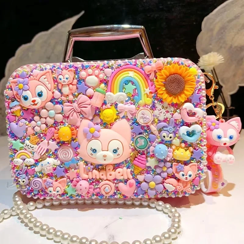 Sanurgente-Sac à bijoux chat Kt pour filles, boîte de rangement, portable, créatif, mignon, coréen, dessin animé, anime, Hello Kitty, My Melody, sac à bandoulière, chaud