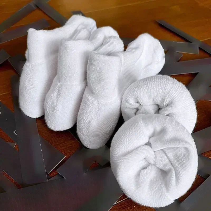 

3/5 шт. женские хлопковые махровые носки, белые мягкие дышащие спортивные носки, впитывающие пот, носки средней длины, летние зимние мужские носки плюс