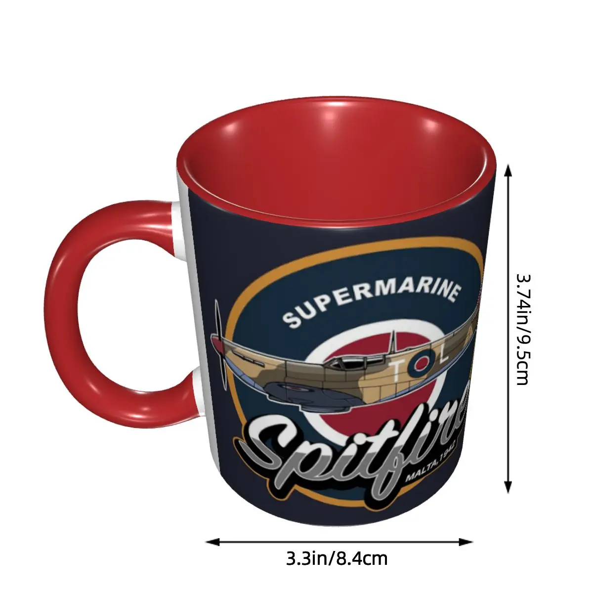 RAF Supermarine Spitfire Fighter Aircraft Plane Airplane Mug Ceramic Coffee Cups Tea Mugs Milk Cup Drinkware Gift for Friends