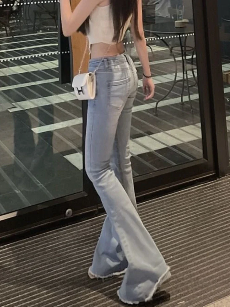 ローウエスト Y2k ジーンズ女性スキニーセクシーなストリートシックなファッション夏ヴィンテージ Hotsweet レディースオルシンプルなフレアデニムパンツ