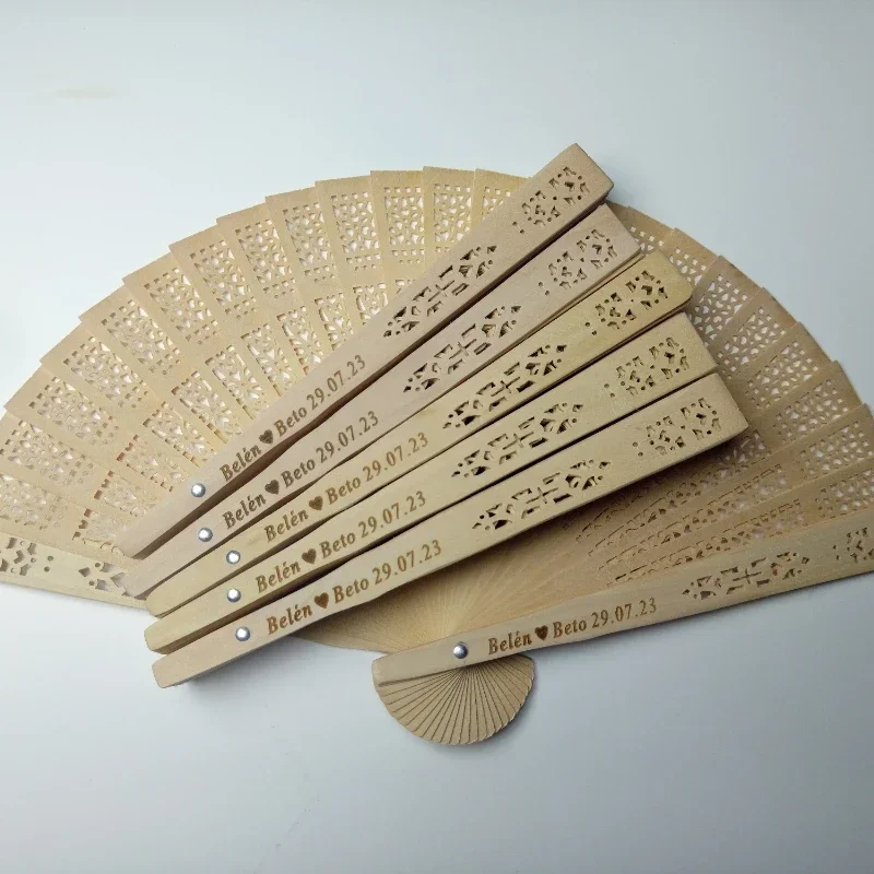 20/30/80PCS Customized wooden fan Personalized wedding gift hand fan Banquet gift souvenir decoration