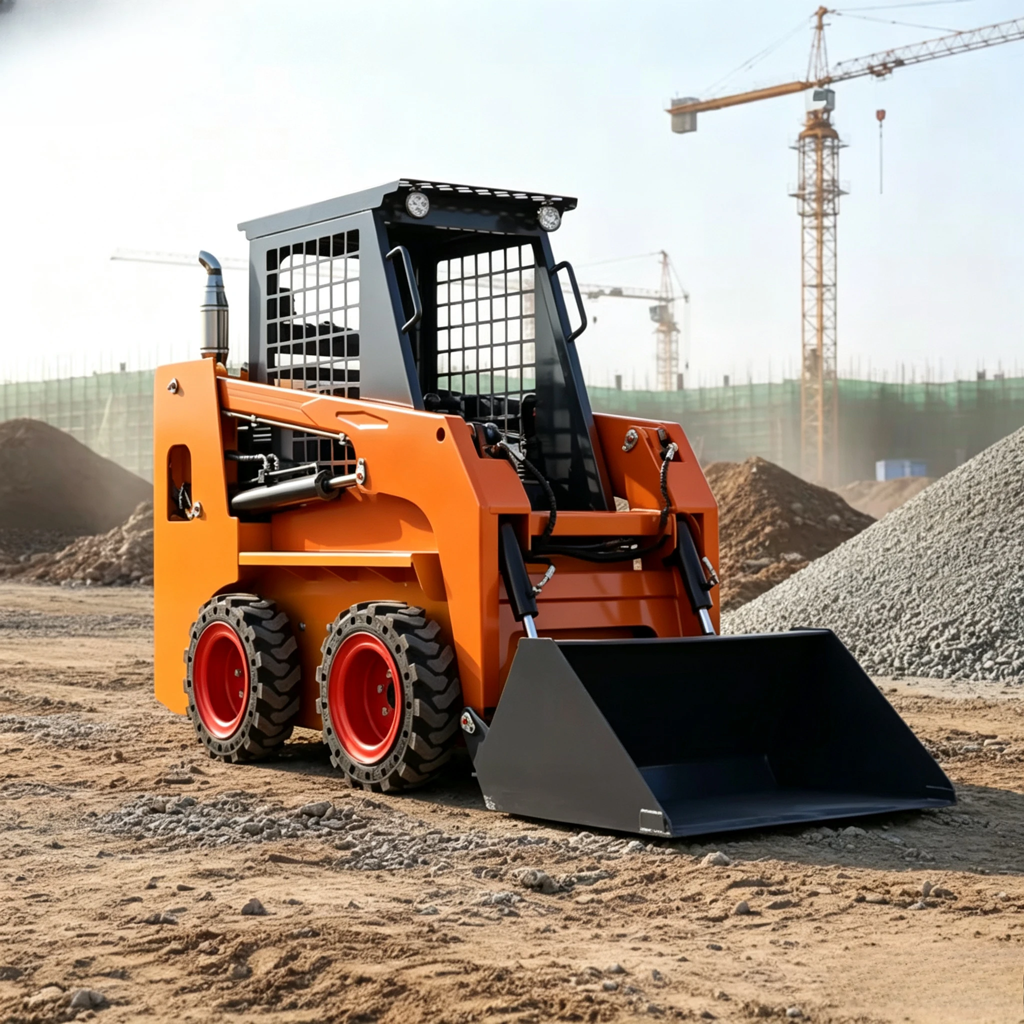 Compact Skid Steer Loader Mini Hydraulic Construction Equipment with Loader Bucket for Farm Landscaping and Road Work Customized