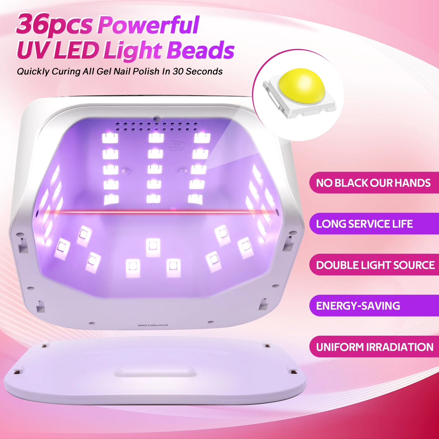 DianaBeauty 36LEDs UV LED Nail Lamp with 4 Timer Modes Touch Screen Nail Dryer for Curing All Gels Nail Polishing Nail Tools