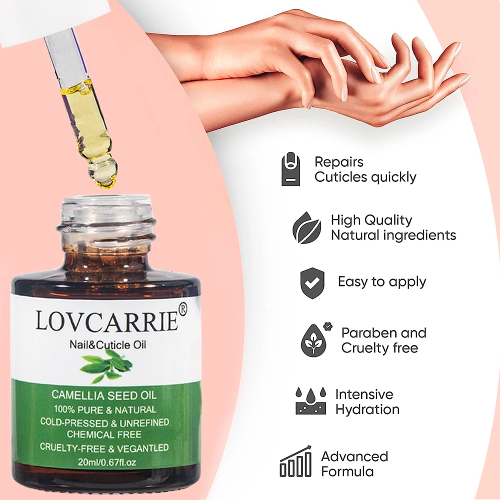 LOVCARRIE Cuticle Oil for Nails Art Treatment 20ml Nourish Formula Protein Nail Repair Care Essential Oil Serum Nutrition Tools