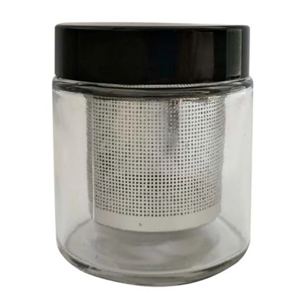 AD23-Diamond Washing Cup Watch Small Parts Gemstone Cleaning Glass Jar Pot With Sieve