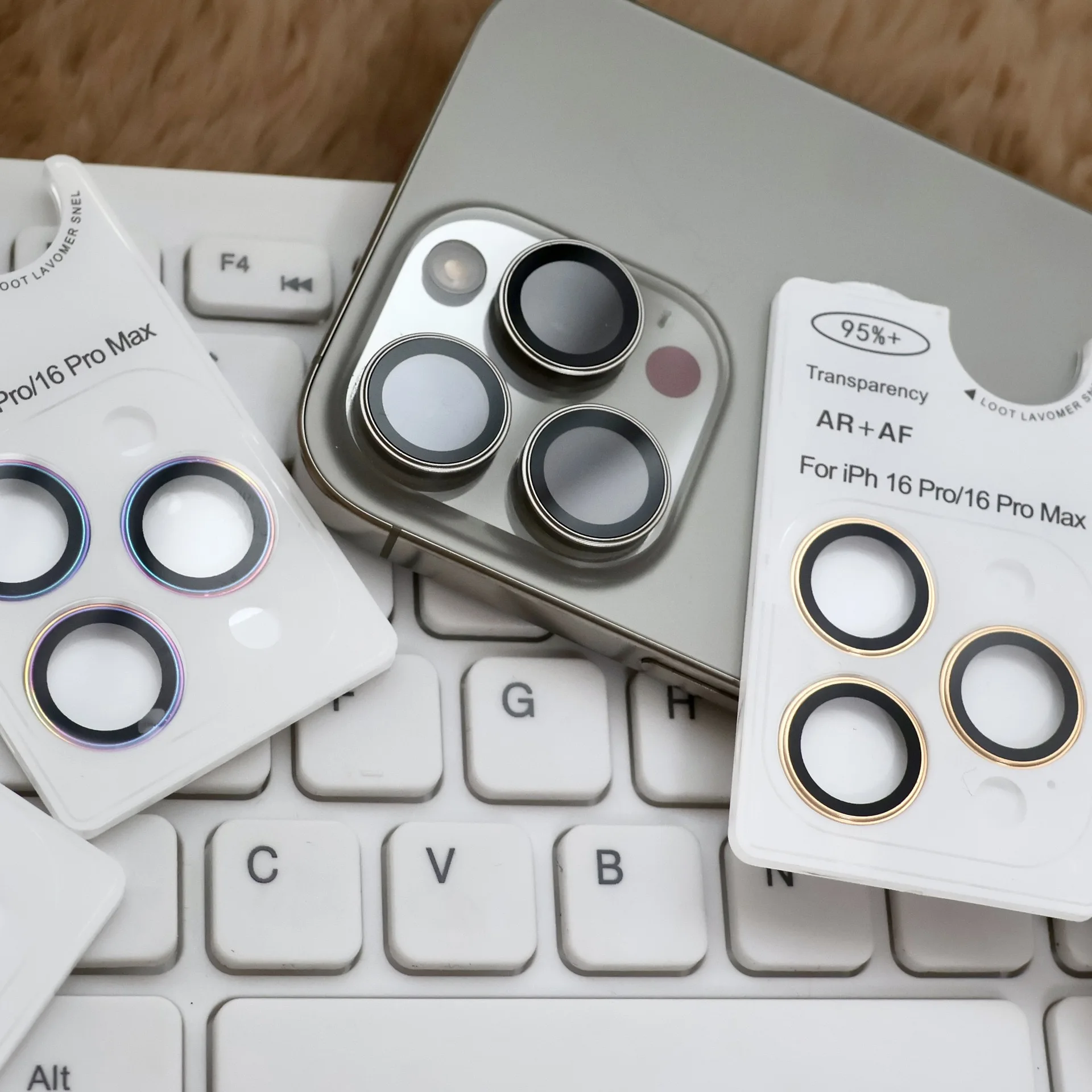 AR + AF Color Original de la máquina para IPhone 17 16 Pro Max Plus 15 14 Series película de lente de teléfono móvil con huella dactilar antirreflectante