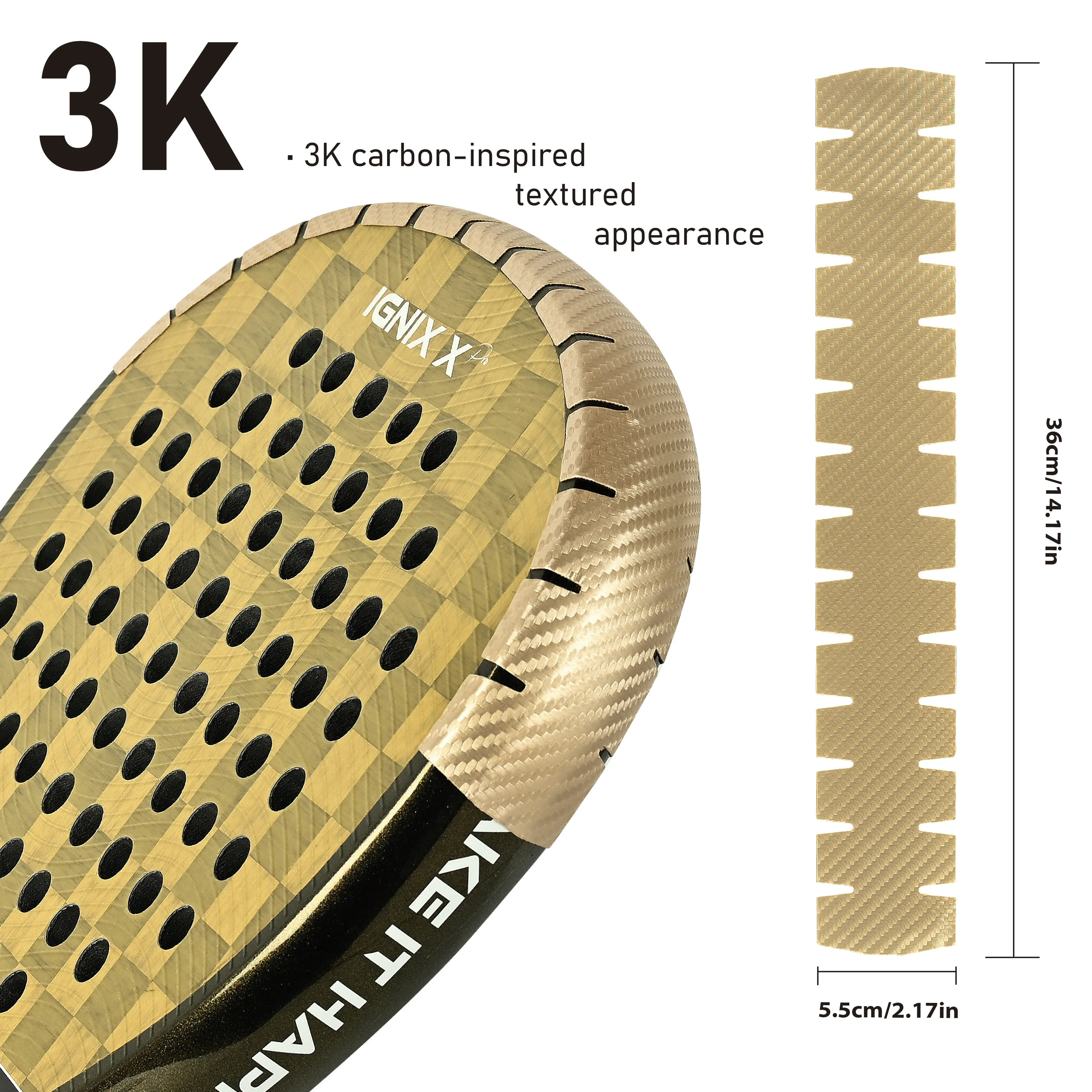 AMASPORT 3K Carbon Fiber Racket Frame Protector Edge Grip Racket Accessory Racket Protector Easy to Replace ,Multi-Piece pack