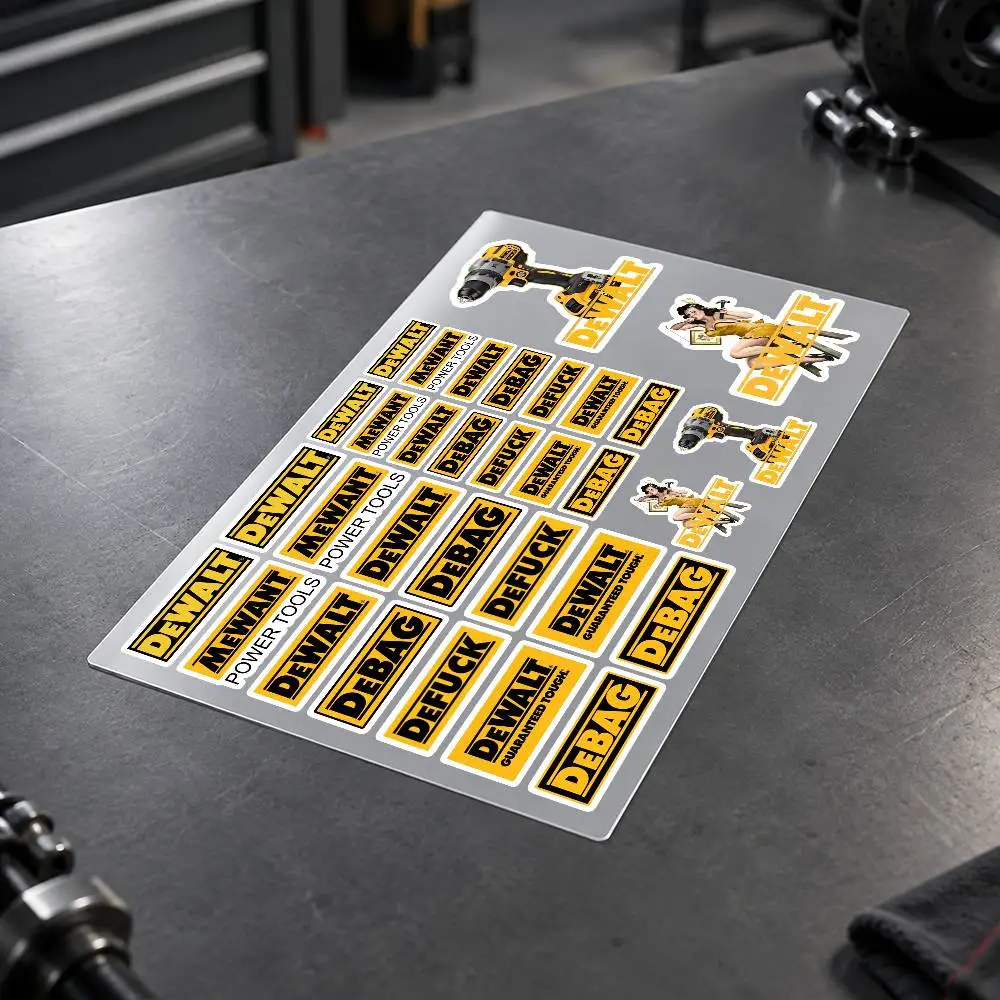 D-DEWALT Custom Motorcycle Sticker Kit Reflective Decal Set For Helmet Tank Fairing Body Graphics