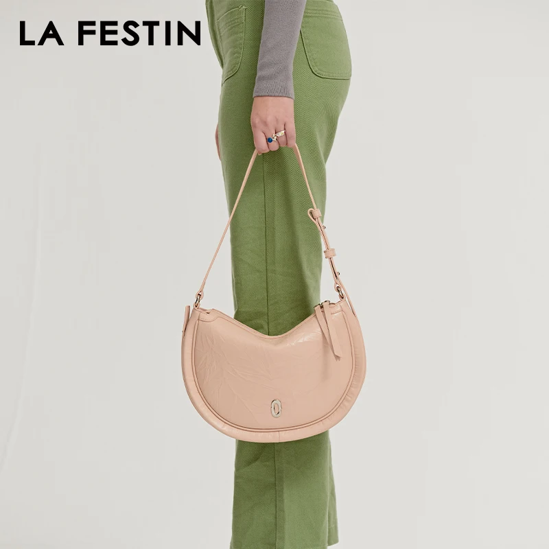 LA FESTIN 2024 New Bag Original Shoulder Crossbody Large Capacity Tote Bag Women\'s Commuter Lafitin Track Half Moon Bag Type Bag