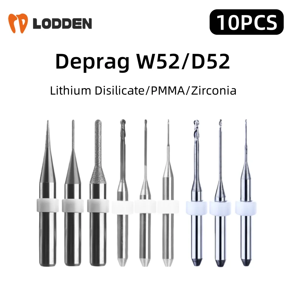 

10 шт. стоматологические фрезерные боры для Deprag W52/D52 дисиликат ворсита/PMMA/циркониевые шлифовальные сверла CAD CAM фрезы оптом