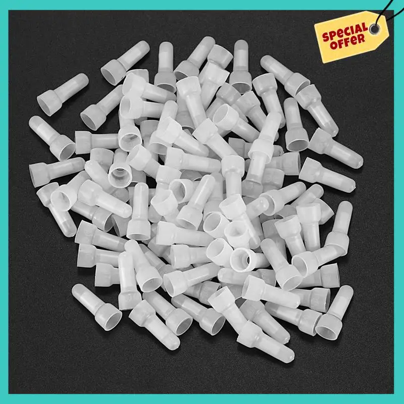 

-ABHW 600Pcs 22-16 GA AWG Closed End Crimp Caps Splice Gauge Wire Connectors Terminals (White)