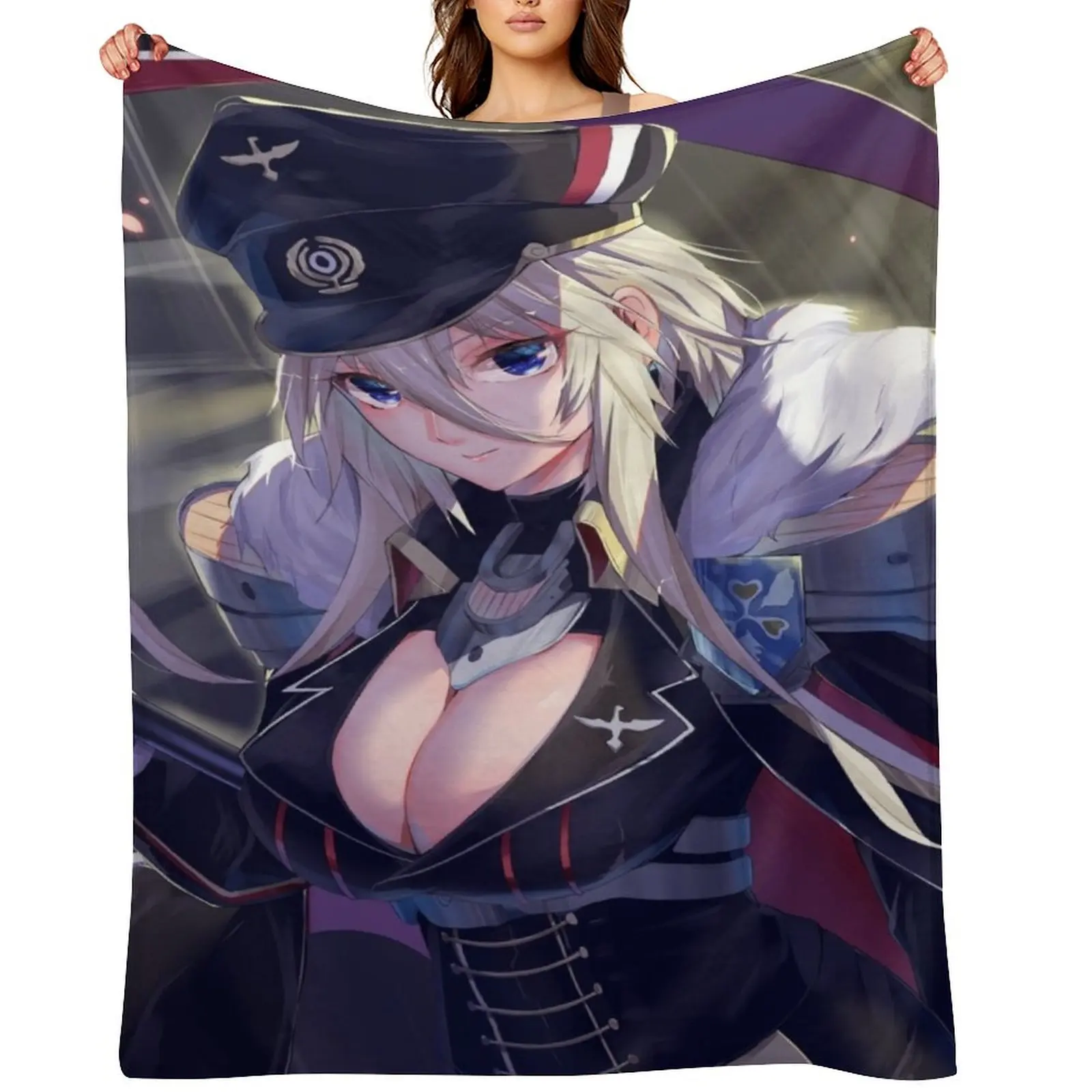 

Azur Lane Bismarck Throw Blanket manga Decorative Sofa Custom Hair Blankets
