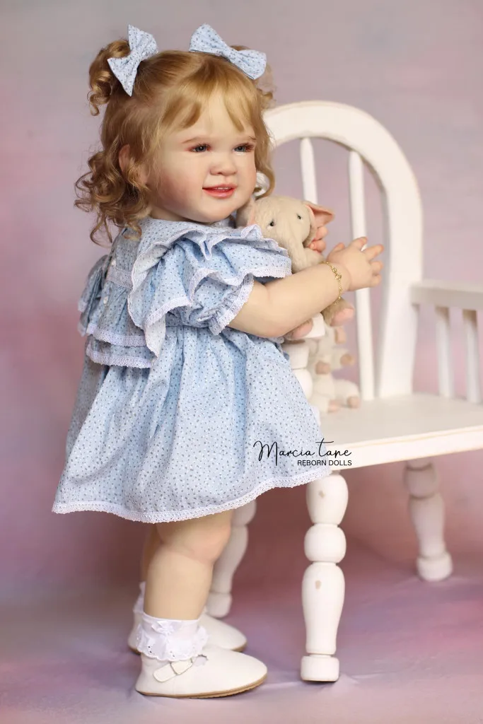 NPK 28 inch Reborn Doll Kit Renata Zacht Vinyl Frisse Kleur met Oogbollen En Doek Lichaam voor DIY Pop Maken