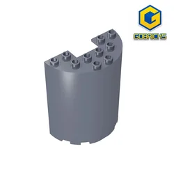 GDS-1137 Cylinder Half 3 x 6 x 6 with 1 x 2 Cutout compatible with lego 87926 pieces of children's DIY