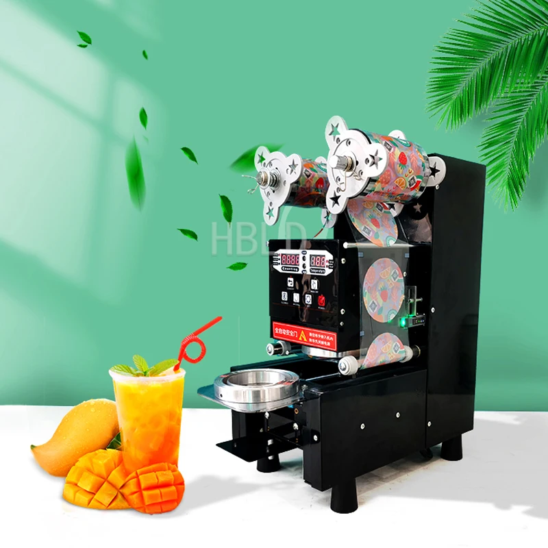 

Электрическая автоматическая настольная машина для запечатывания бумажных стаканов для молочного чая и кофе - незаменимый компактный прибор для кофейни