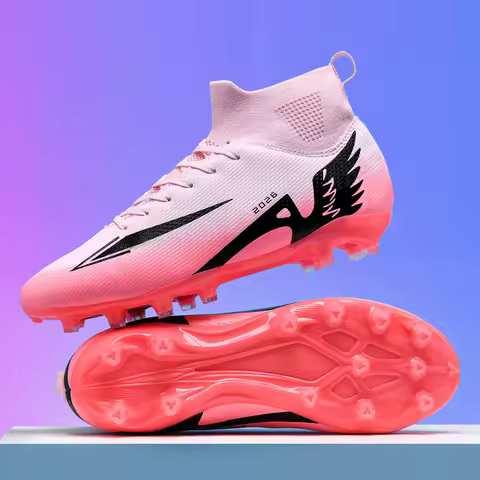 New Men Soccer Shoes Outdoor High Ankle Non-Slip Sports Shoes Ultralight Indoor Football Boots High-quality Futsal Non-Slip