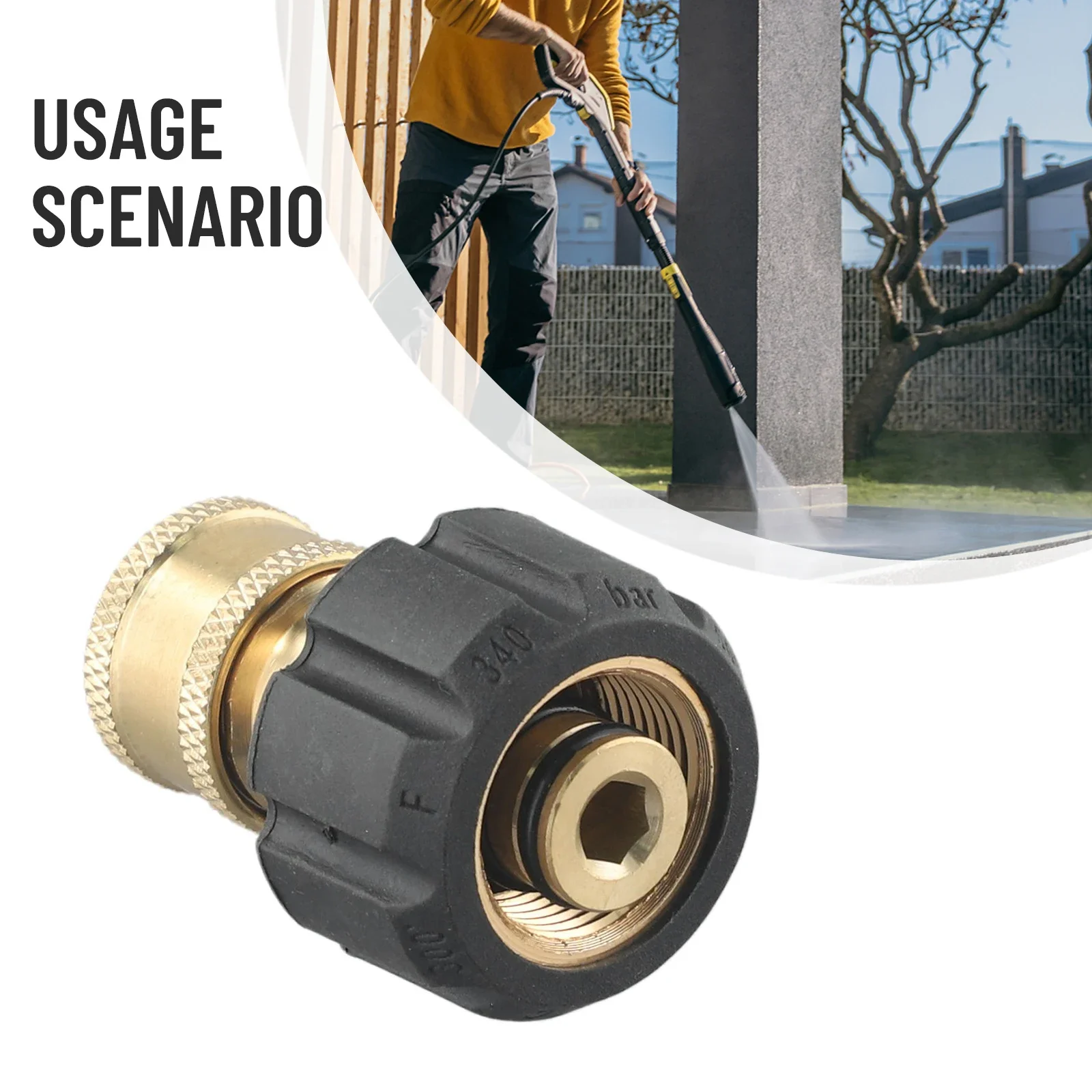 

Adapter Quick Connector Garden Outdoor Living M22 15 Male To 1/4" 000 PSI 5 Accessories Female Head Pressure Washer