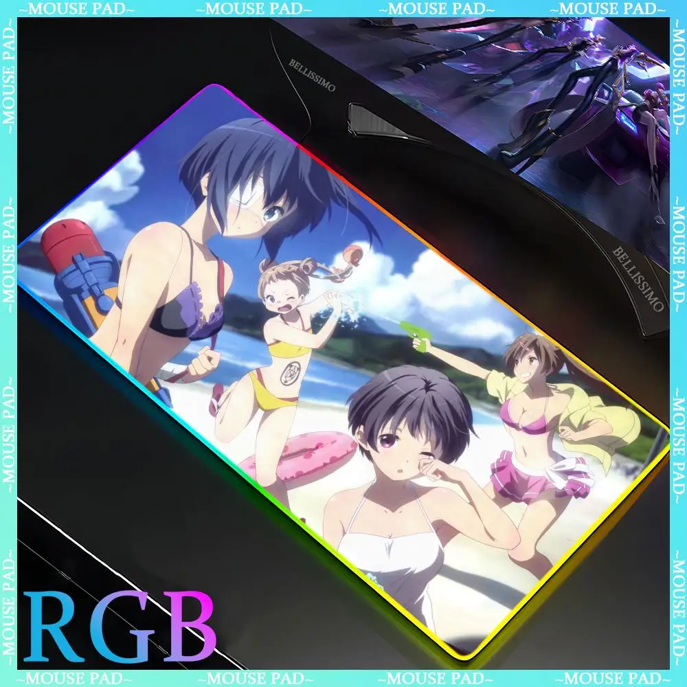 Luminous desk pad Rubber non-slip pad Mouse Pad RGB anime pad C_chuunibyou_demo_Koi_ga_Shitai Gaming Mouse Cute keyboard pad