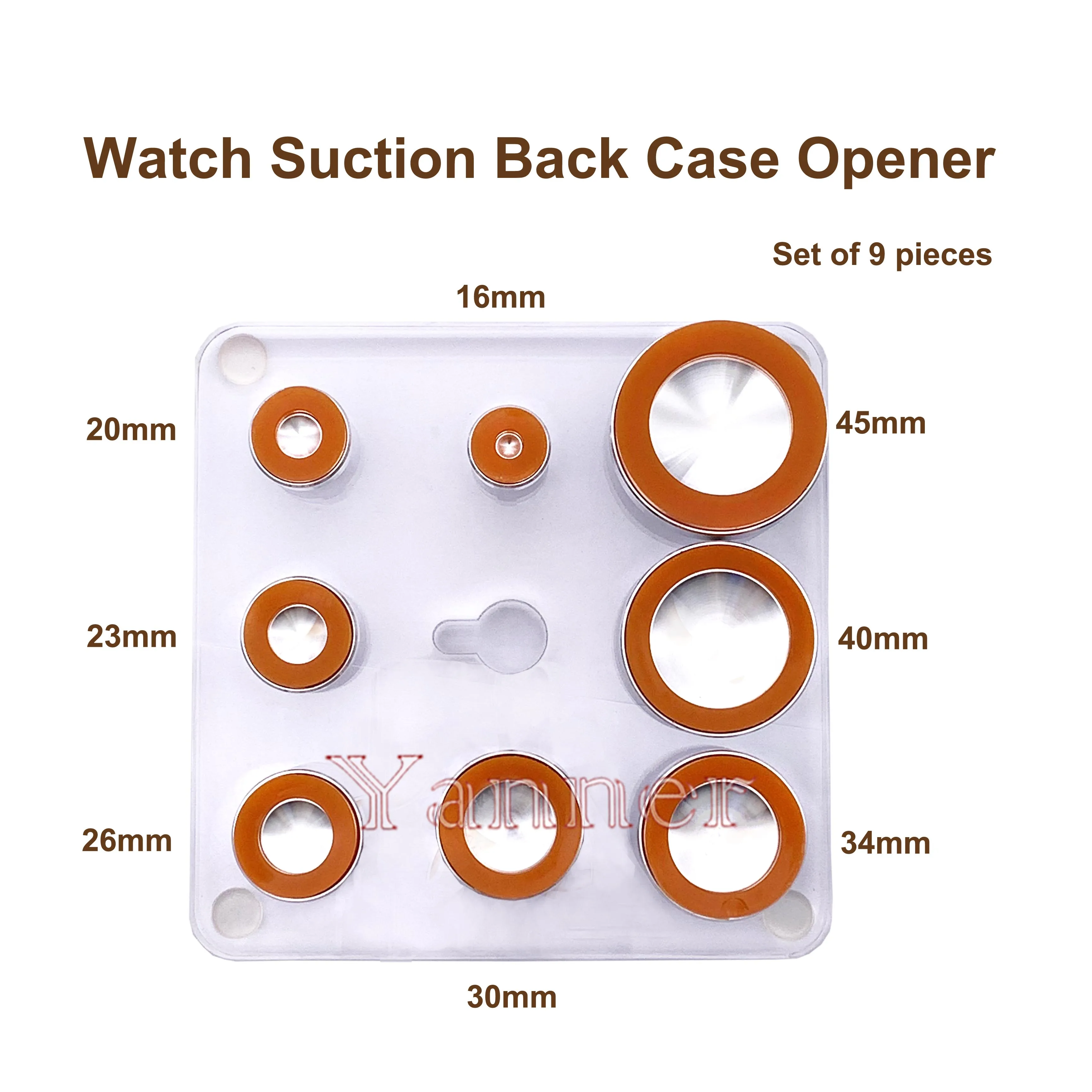 8 Orange Nonmarking Silicone Dies Included, Adjustable Suction Watch Back Opener Composes This Watch Repair Tool Kit