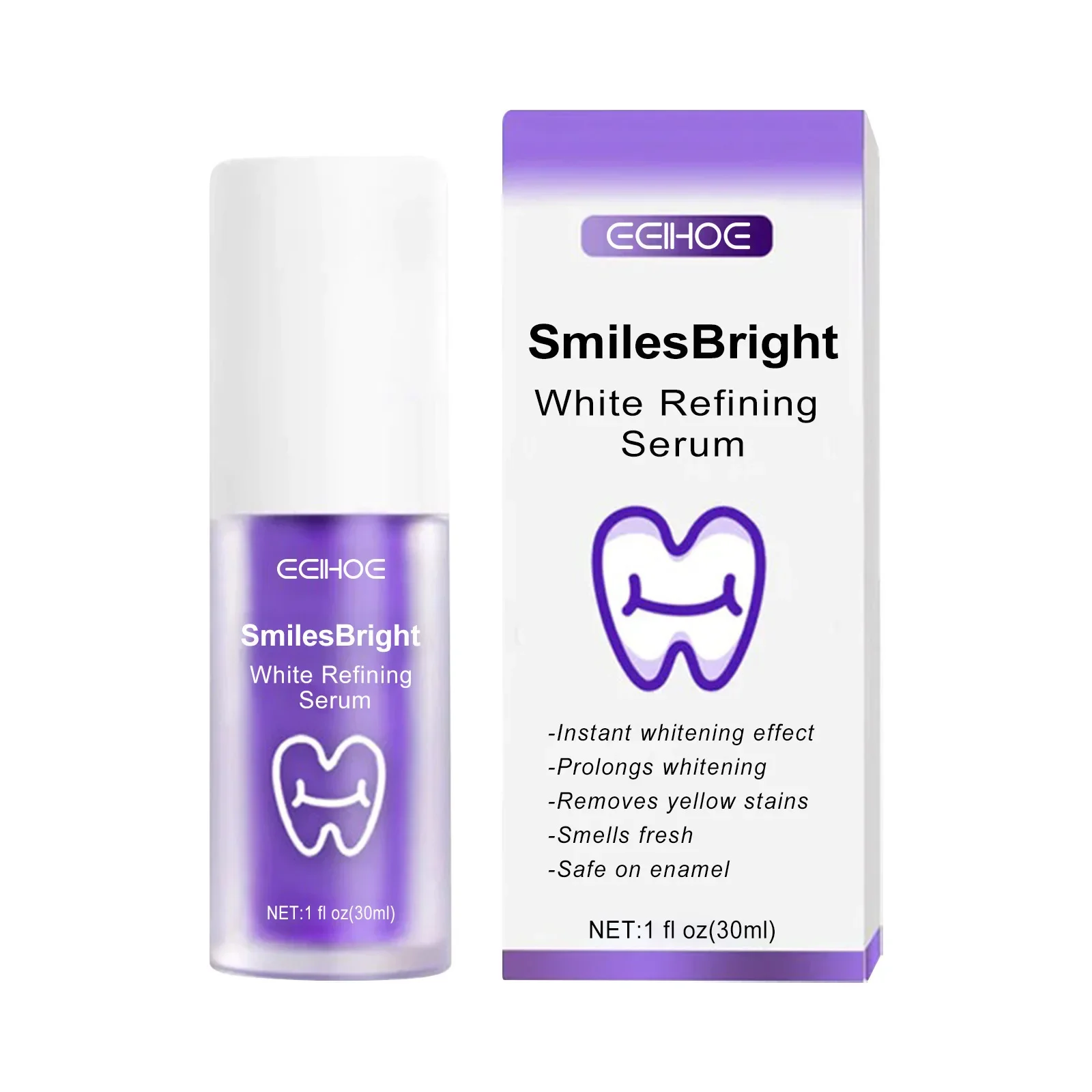 

Sdatter Whitening Purple Toothpaste Removing Tooth Stains Oral Deep Cleansing Breath Freshens Teeth Brighten Color Corrector Too