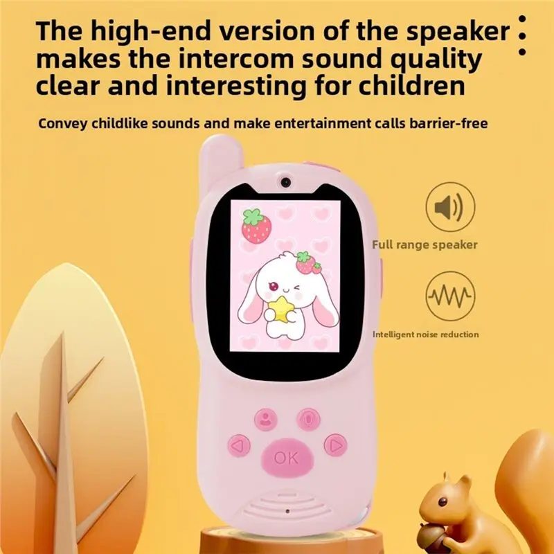 MACH-Video Walkie Talkies Mini Cute Bidirectional Intercom Long Battery Life LCD Screen Display