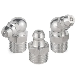 M10 M12 Stainless Steel 304 Grease Nipple Metric Male Thread Straight Elbow Type Oil Zerk Fitting for Grease Gun