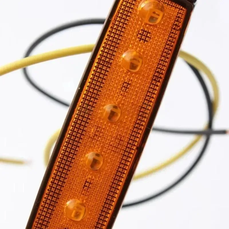 

New 24v 6 Led Side Marker Indicators Lights Vans Truck Trailer Bus for 10pcs ABS Material 100*20*8mm Orange Amber