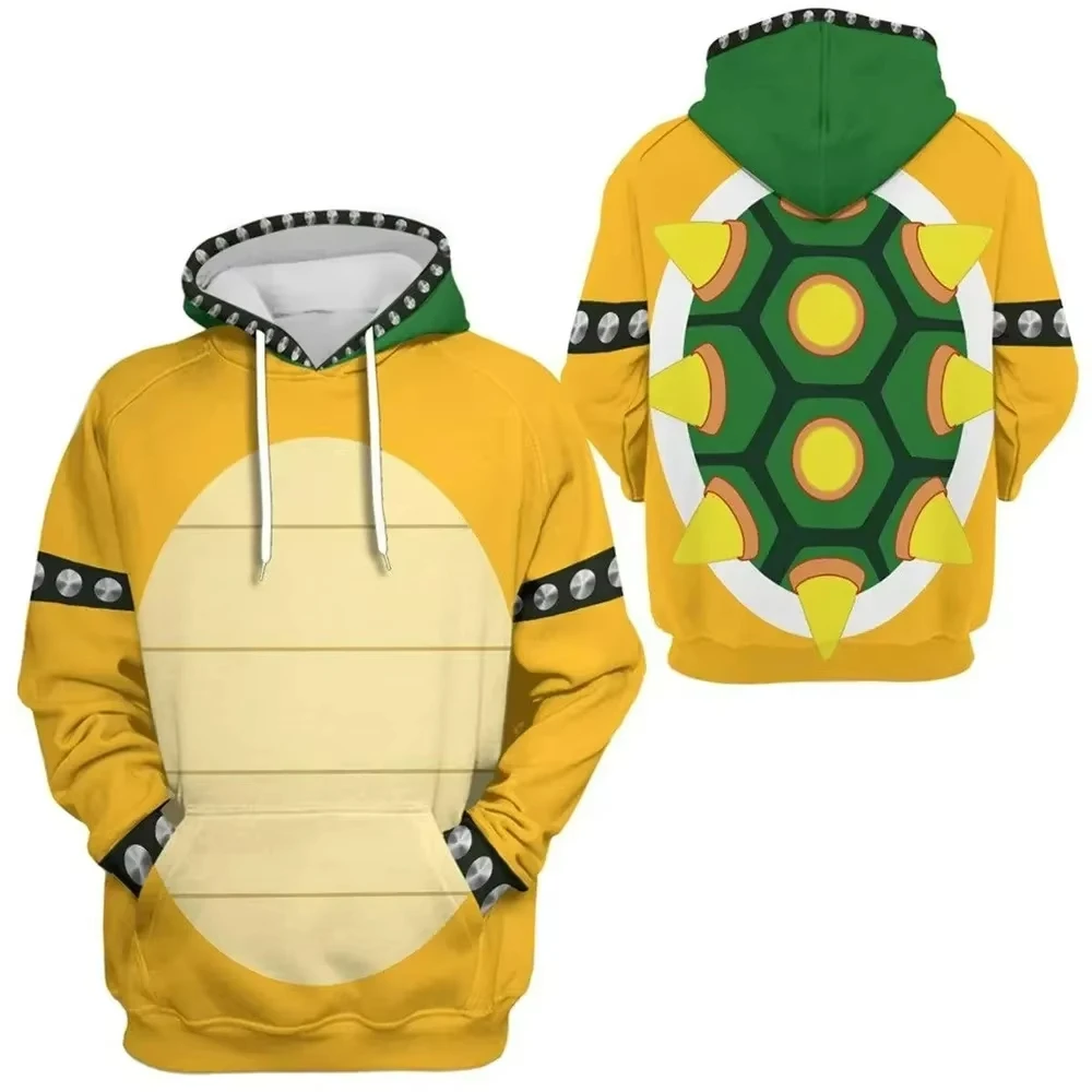 New Super Brothers Series Cosplay Anime Hoodies 3D Cartoon Bowser Print Men Women Tracksuit Pullover Harajuku Hoodie Y2k Clothes