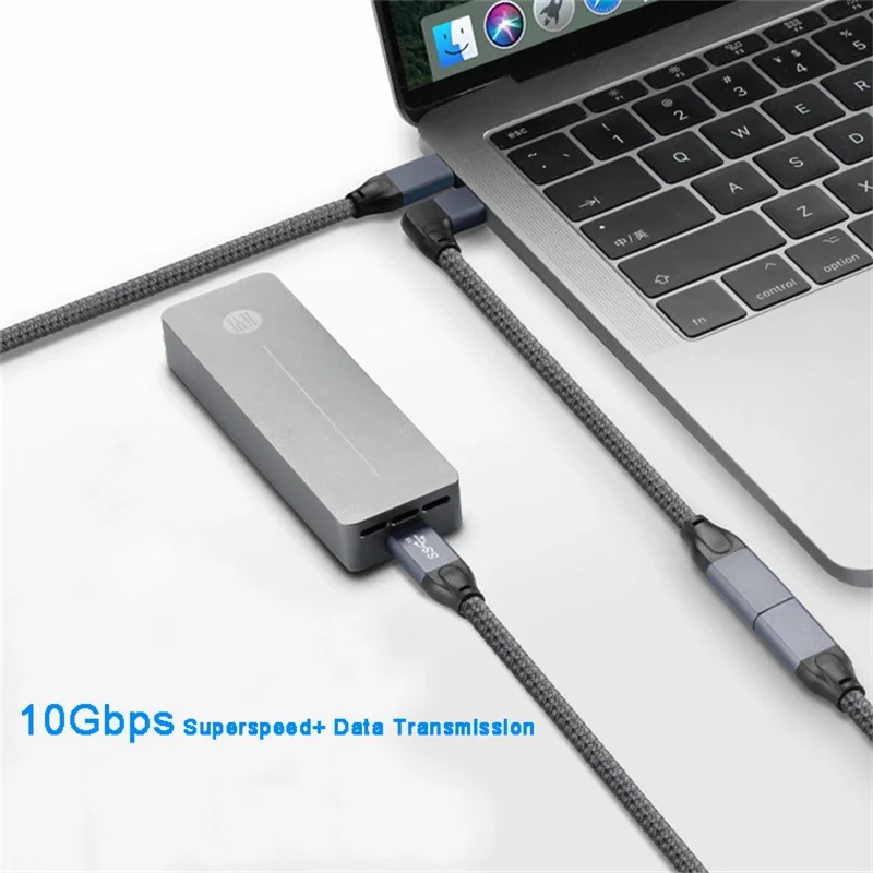 100W PD 5A łokcia USB3.1 typu C kabel przedłużający 4K @ 60Hz 10 gb/s USB-C Gen2 przewód przedłużający dla MacBook Pro Dell HP XIAOMI USB-C piasty