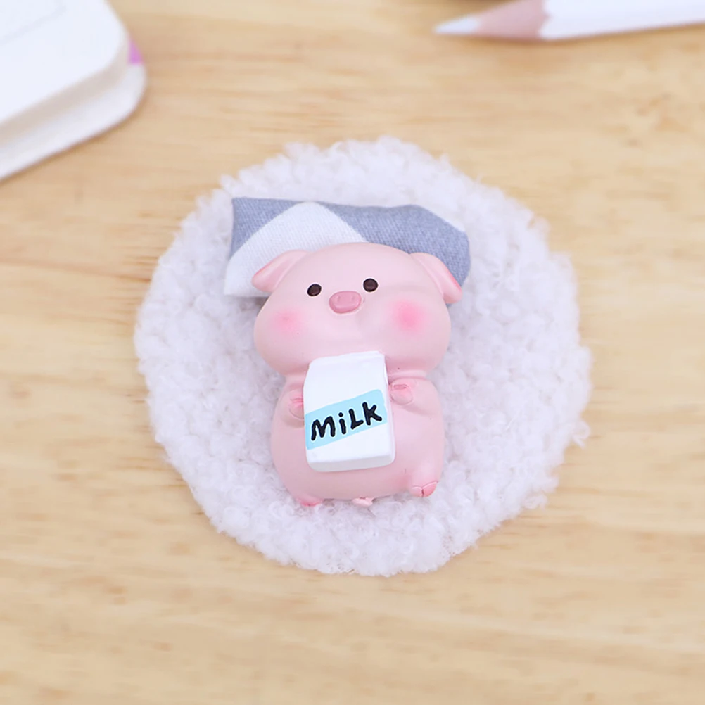 

4Pcs Cartoon Mini Pig Decorations Resin Desktop Ornaments Small Cute Pig Sculptures Garden Office Home Decor Miniature Figurines