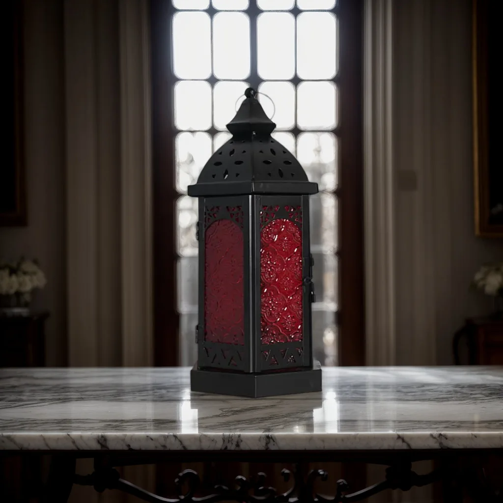 

New European wrought iron candle holder glass lantern home decoration handicraft ornament