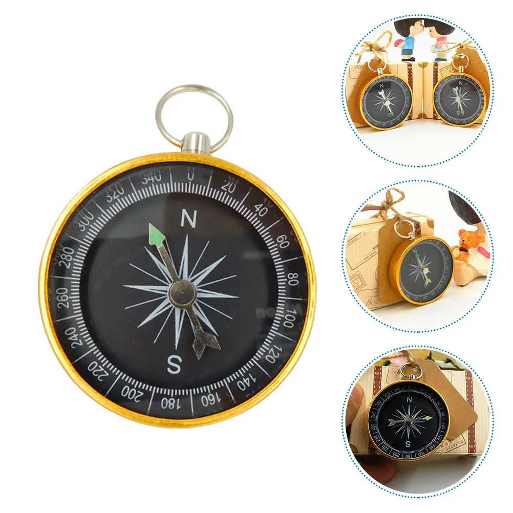 

1Pair Portable Aluminum Alloy Hiking Compass Mini Keychain Outdoor Survival Small Pocket Compass Portable Compasses