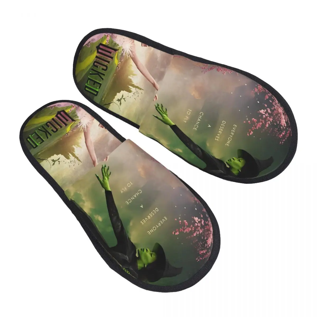 

Wicked Movie Furry Slippers Anti Slip Soft Household Fur Slides Slippers Indoor