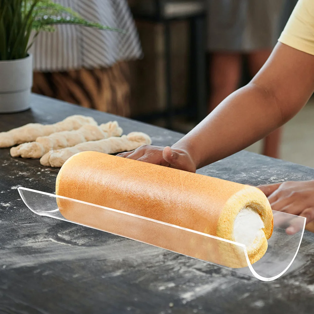 

2pcs Acrylic Cake Roll Mold U-Shaped Baking Tool For Easy Demoulding Reusable Cream Roll Maker Transparent Kitchen Baking Mold